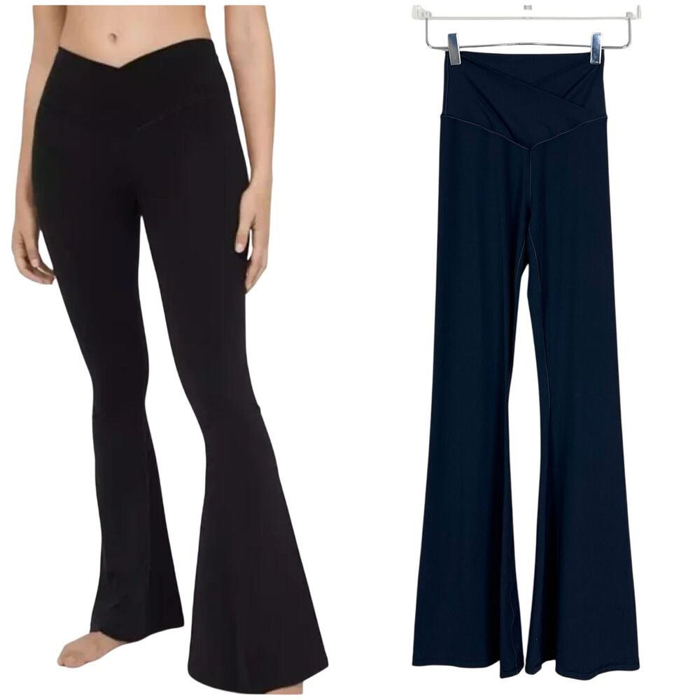 Aerie | Black Crossover Real Me Flare High Rise Workout Loungewear Leggings M